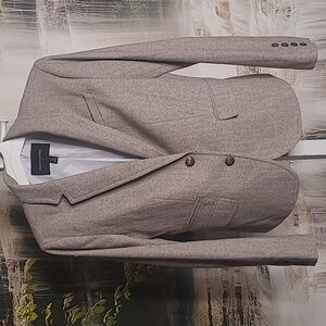 Banana Republic Womens 4 petite tan herringbone wool business suit jacket